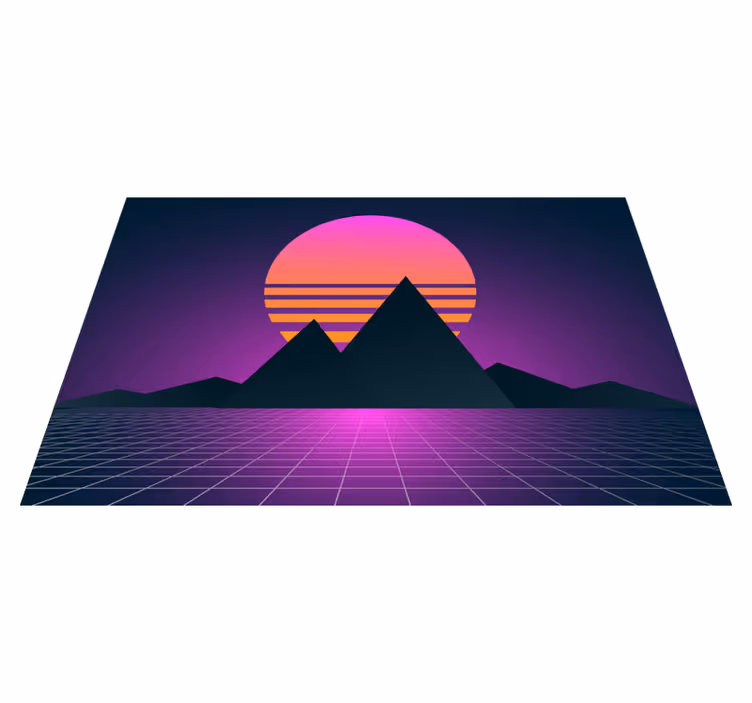 Set de table moderne paysage crépusculaire géométrique - TenStickers
