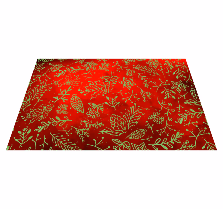 Set de table noël fleuri rouge festif - TenStickers