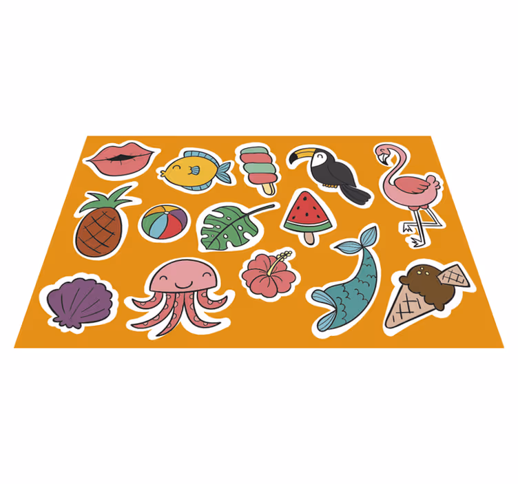 Set de table enfant Éléments tropicaux colorés - TenStickers