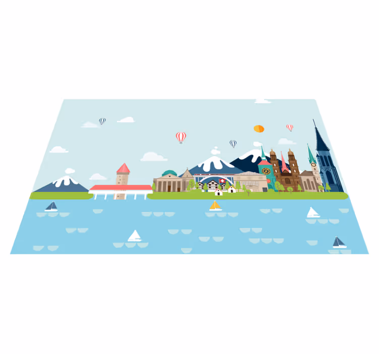 Set de table original scène colorée de ville - TenStickers