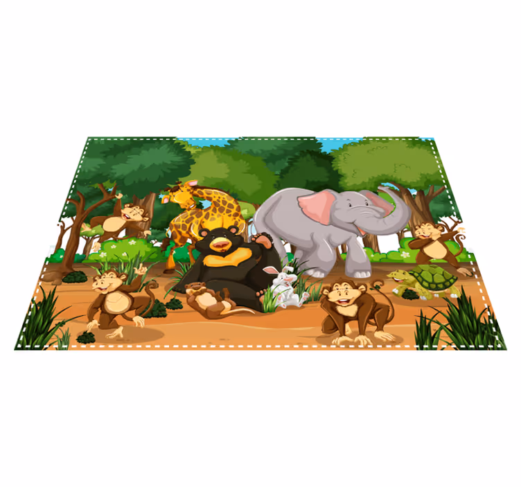 Set de table enfant scène animale amusante - TenStickers