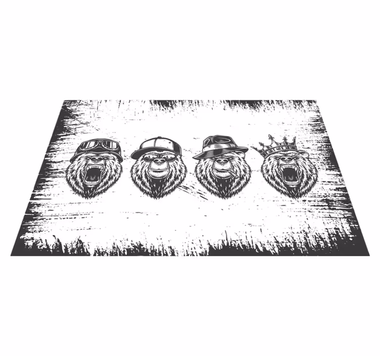 Set de table original portraits d'ours stylés - TenStickers
