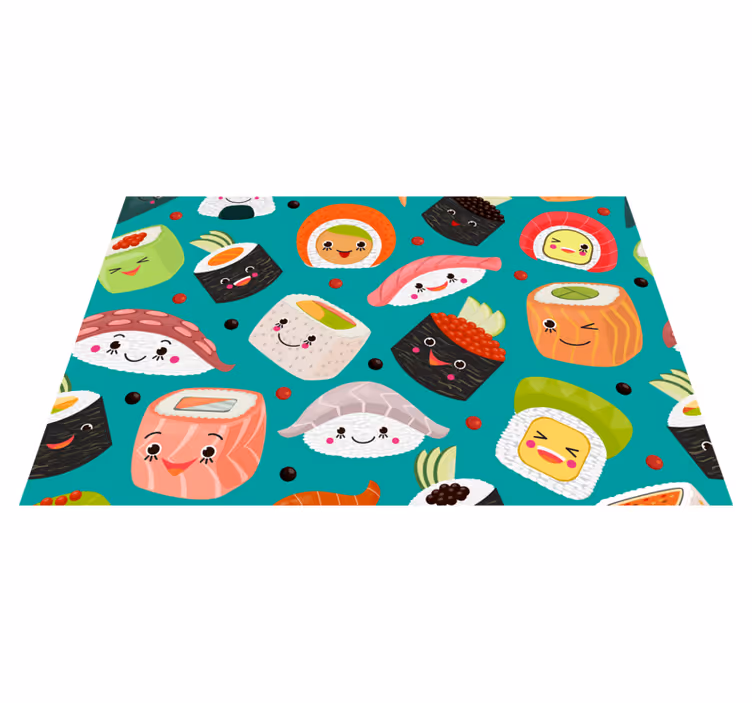 Set de table enfant personnages sushi mignons - TenStickers