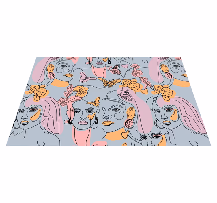Set de table original motif de visages stylisés - TenStickers
