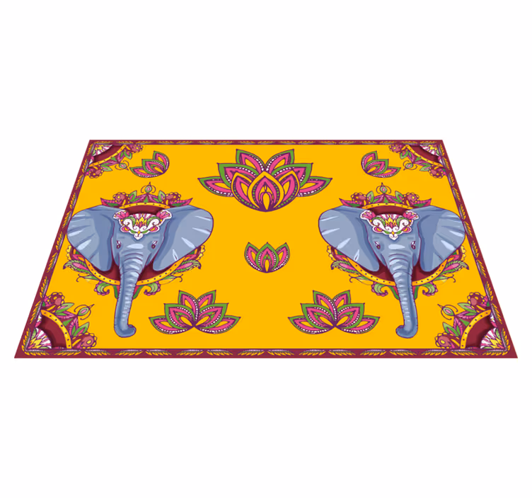 Set de table original Éléphant motifs floraux - TenStickers
