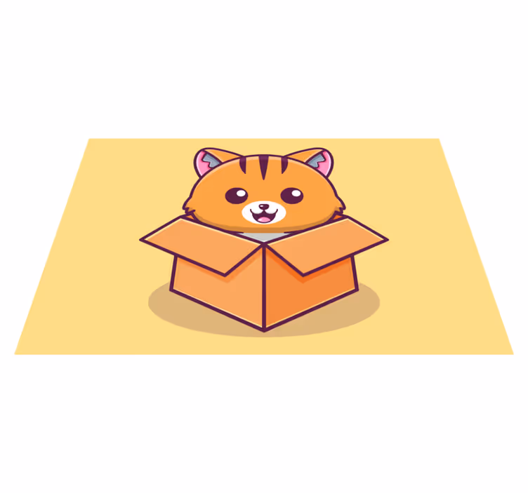 Set de table enfant boîte de chat joyeuse - TenStickers