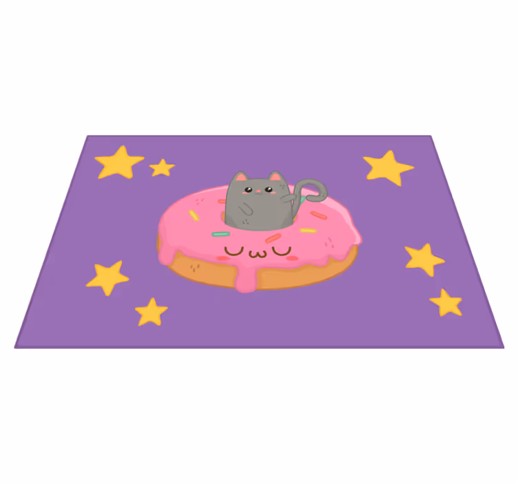 Set de table enfant chat mignon donut - TenStickers