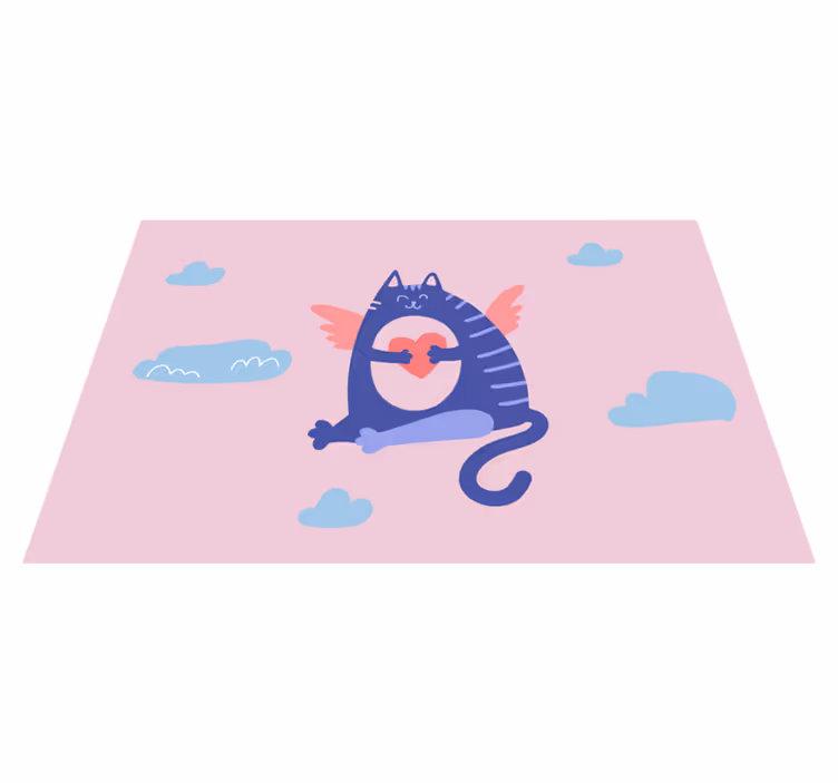 Set de table enfant chat volant avec cœur - TenStickers