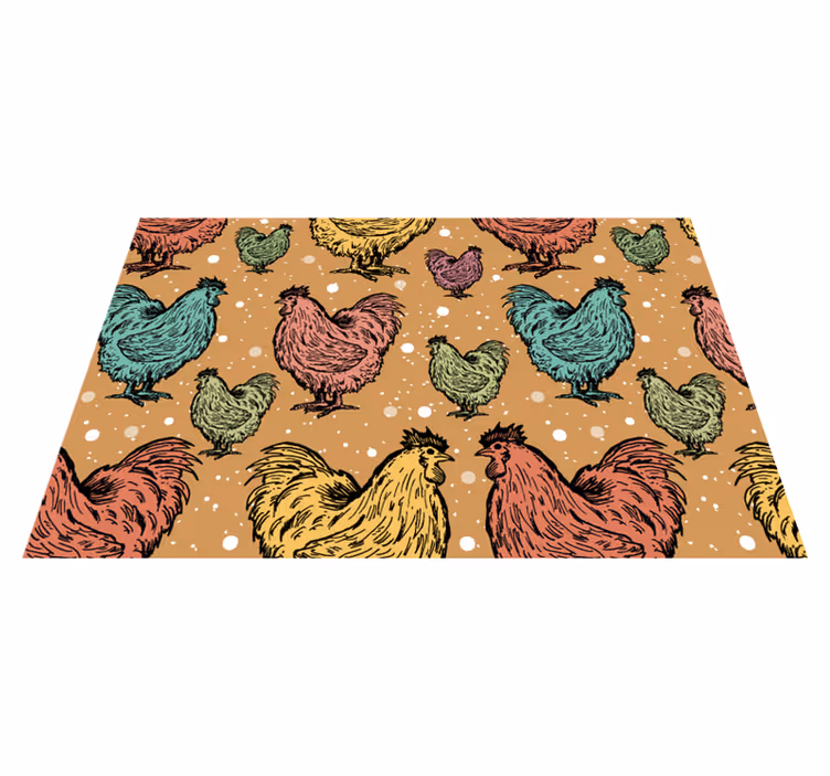 Set de table original motif poules colorées - TenStickers