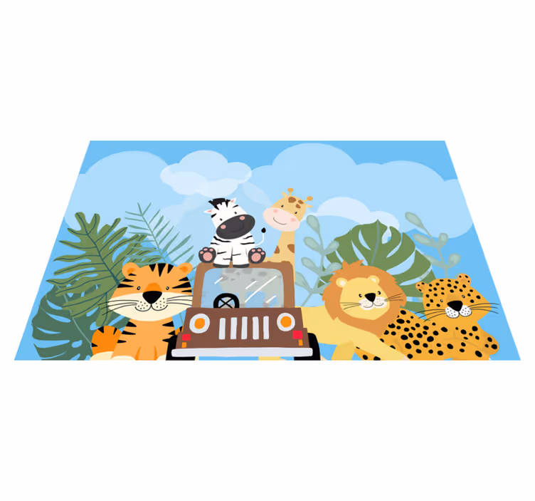 Set de table enfant scène de safari animalier - TenStickers