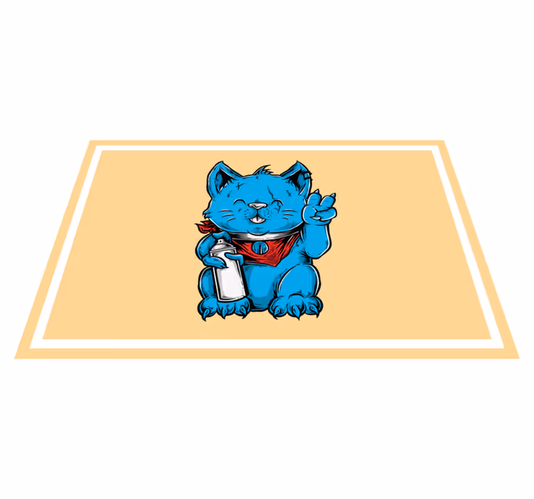 Set de table enfant chat bleu joyeux - TenStickers