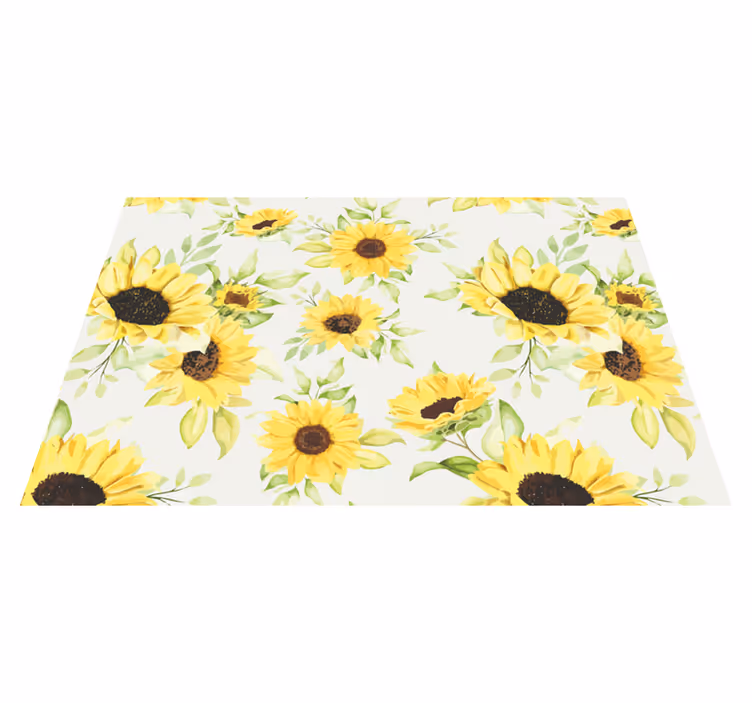 Set de table original Beau sticker de tournesol aquarelle - TenStickers