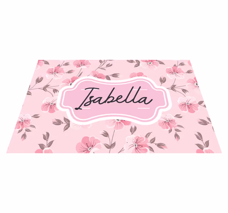 Set de table design nom Fleurs vintage roses - TenStickers
