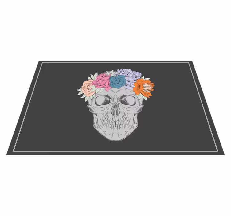 Set de table original couronne de fleurs tête de mort - TenStickers