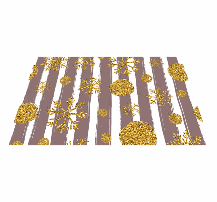 Set de table noël flocons dorés festifs - TenStickers