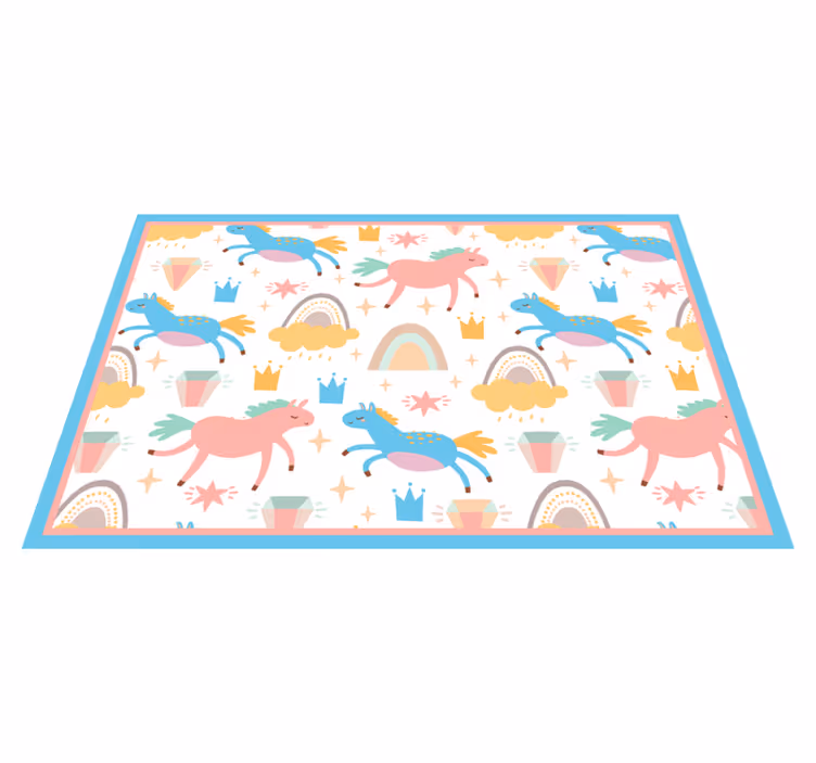 Set de table enfant licornes colorées en course - TenStickers