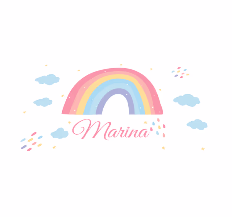 Set de table enfant arc-en-ciel avec prénom - TenStickers