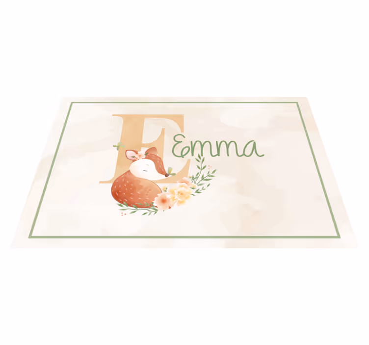 Set de table design enfant Cerfs animaux mignons avec nom - TenStickers