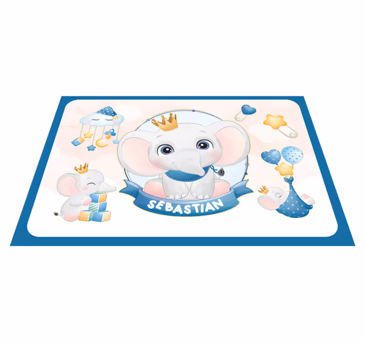 Set de table enfant illustration éléphant mignon - TenStickers