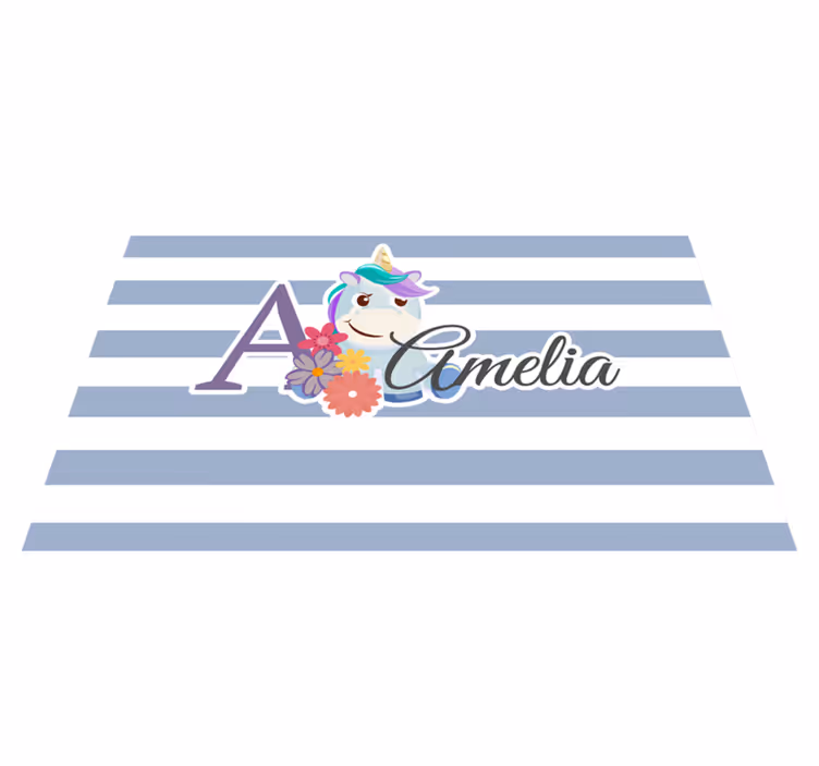 Set de table enfant illustration de nom de licorne - TenStickers