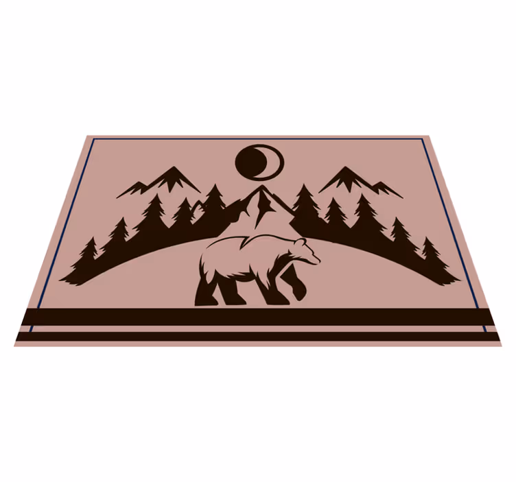 Set de table avec prénom scène silhouette d'ours - TenStickers