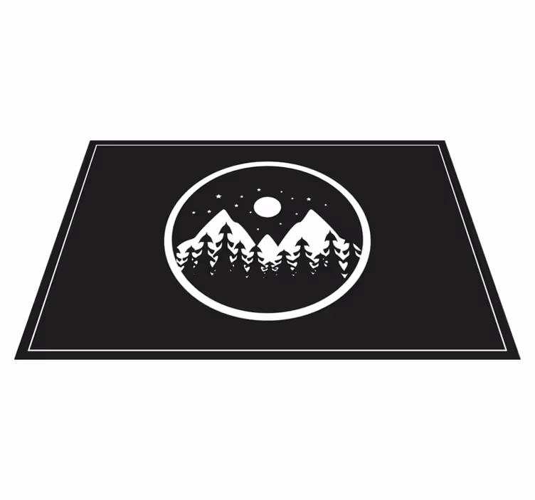 Set de table moderne paysage de montagne cercle - TenStickers