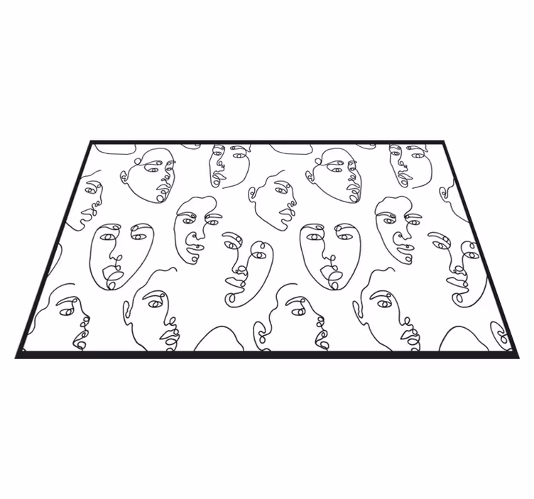 Set de table moderne ligne de visage abstrait - TenStickers