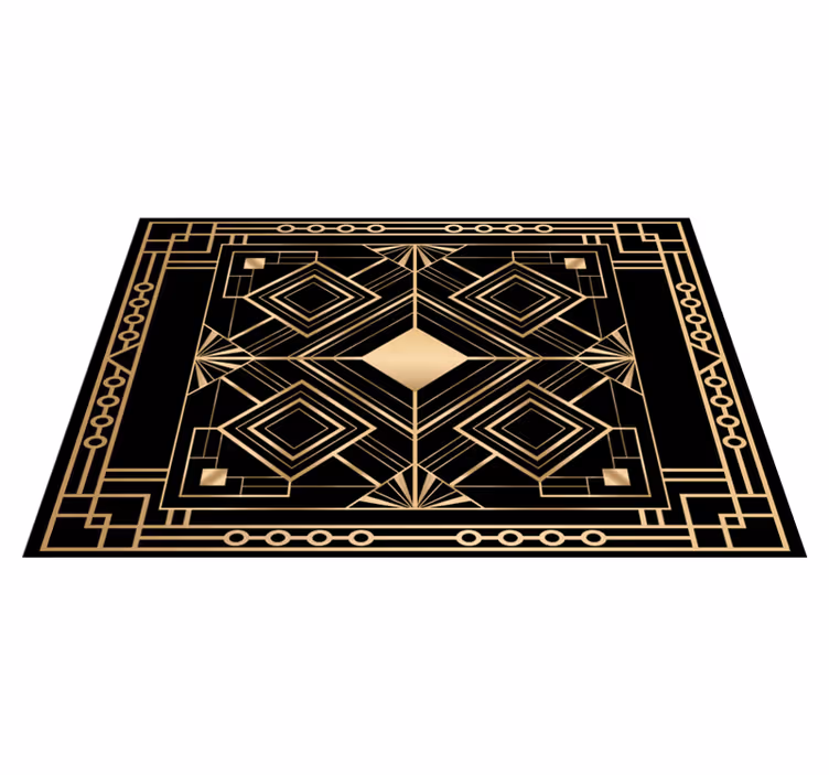 Set de table design elegant Art moderne déco noir et doré - TenStickers