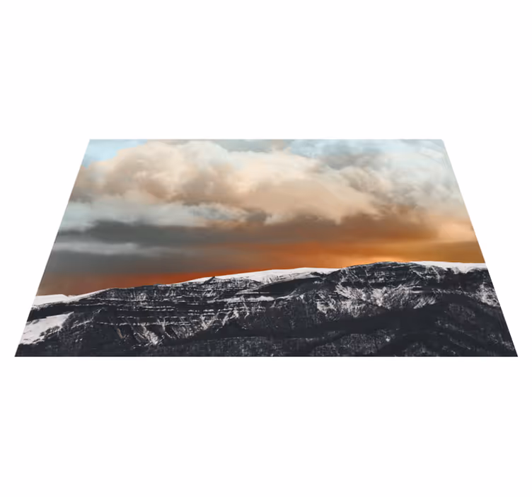 Set de table horizon de coucher de soleil en montagne - TenStickers