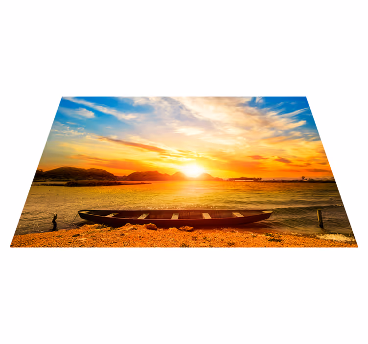 Set de table moderne coucher de soleil sur la rivière - TenStickers