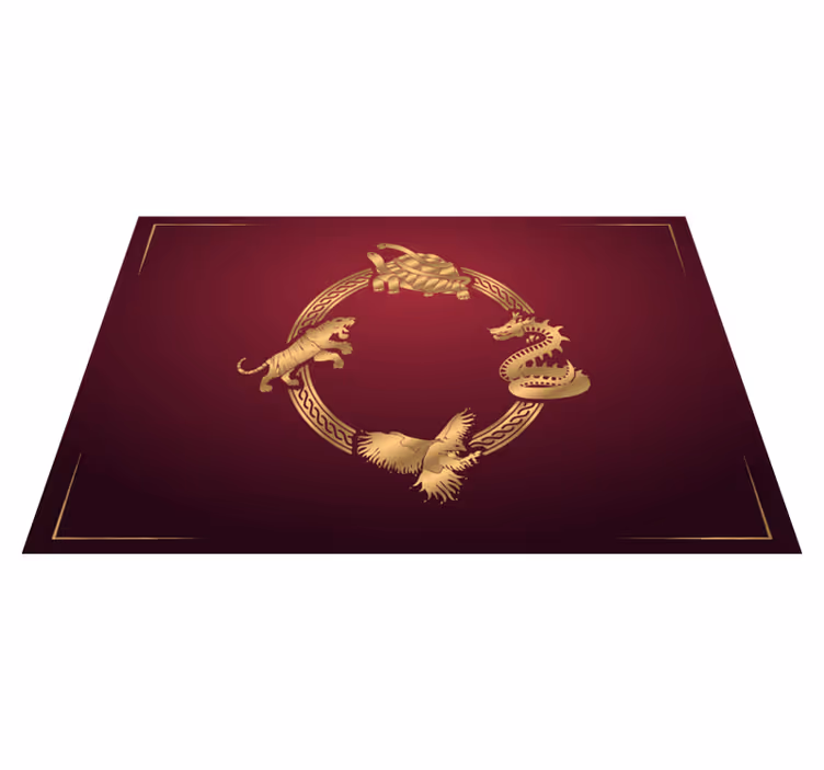 Set de table original Écussons animaux dorés - TenStickers
