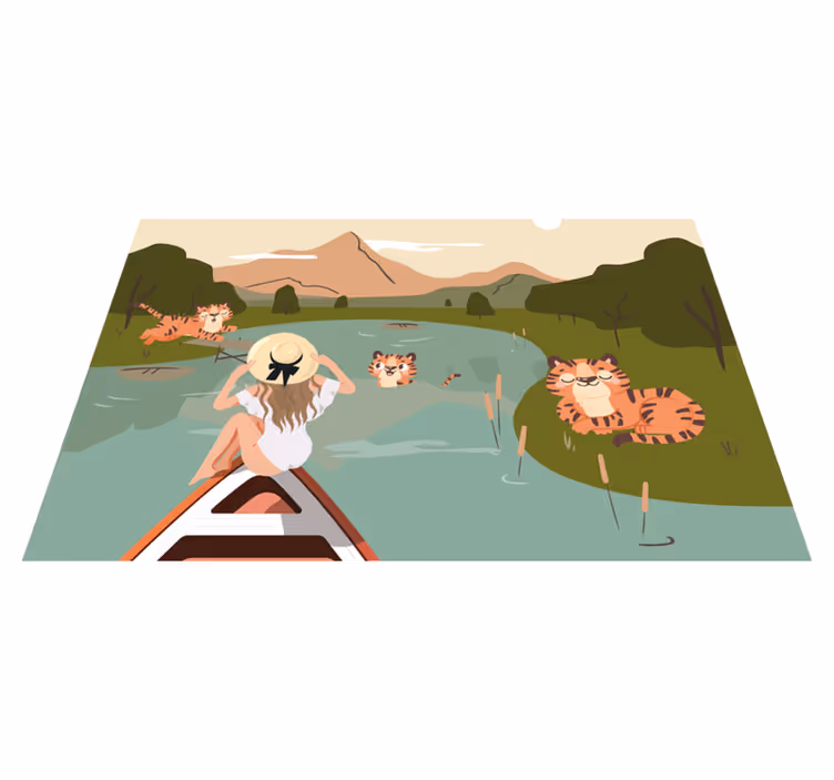 Set de table enfant scène de tigres ludiques - TenStickers