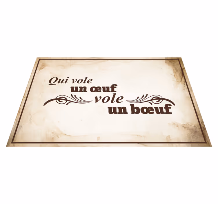 Set de table design citation Qui vole un œuf - TenStickers
