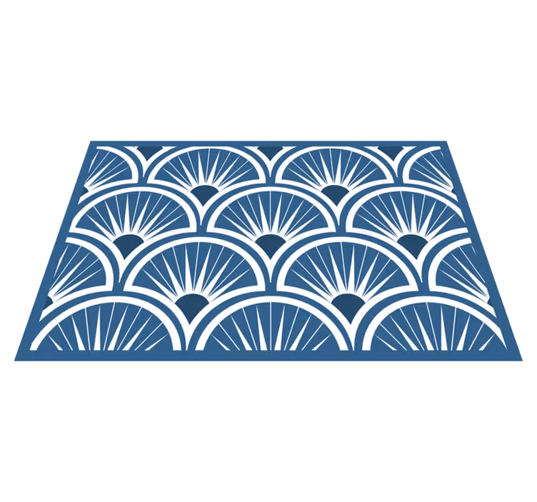 Set de table Art Déco motif bleu et blanc - TenStickers