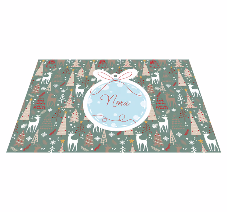 Set de table Noël motif forêt personnalisable - TenStickers