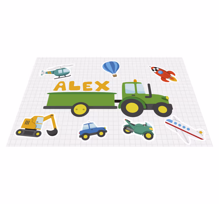 Set de table nom transports style enfantin - TenStickers