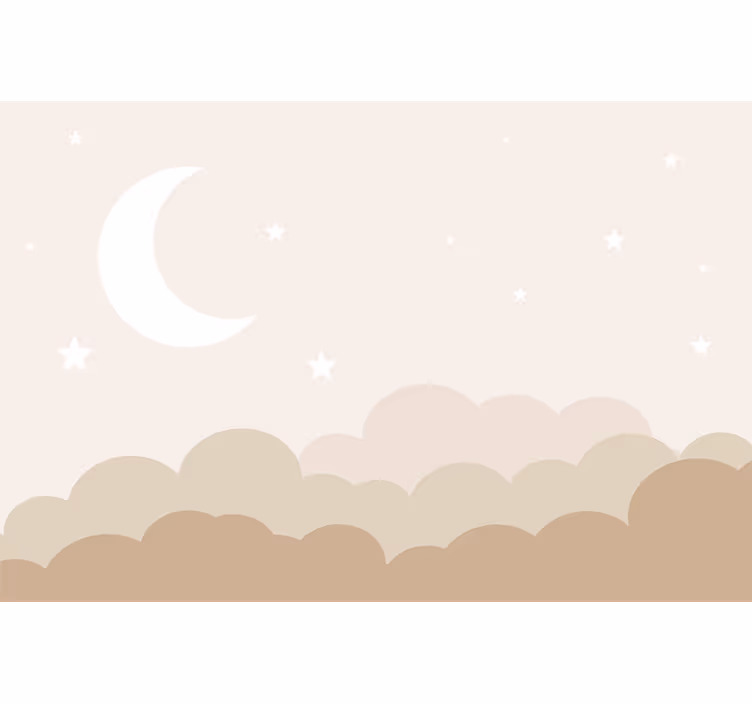 Tapisserie pour chambre bébé nuages avec des étoiles - TenStickers
