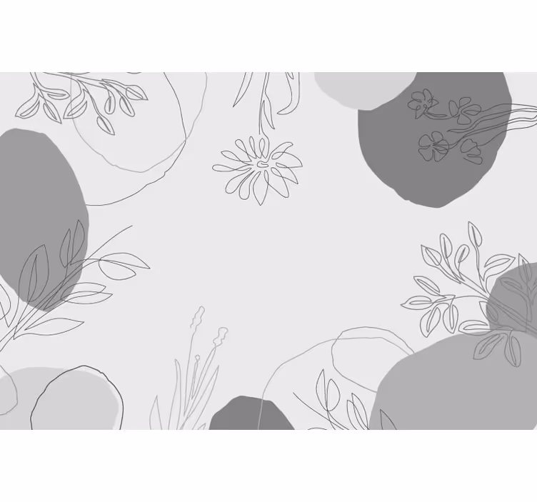 Tapisserie cuisine tons gris botaniques - TenStickers