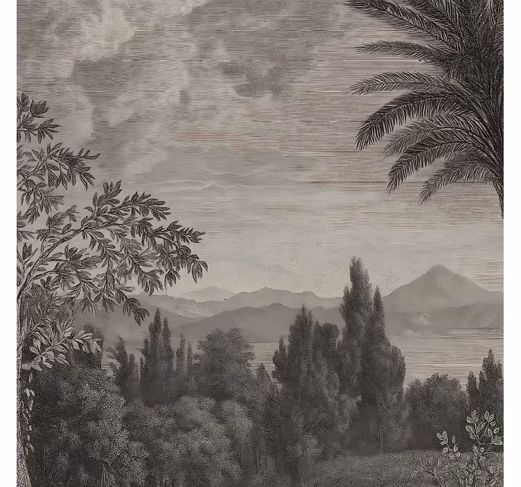 Tapisserie salle de bain paysage naturel gris - TenStickers