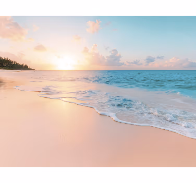 Tapisserie mer conception de coucher de soleil apaisé - TenStickers