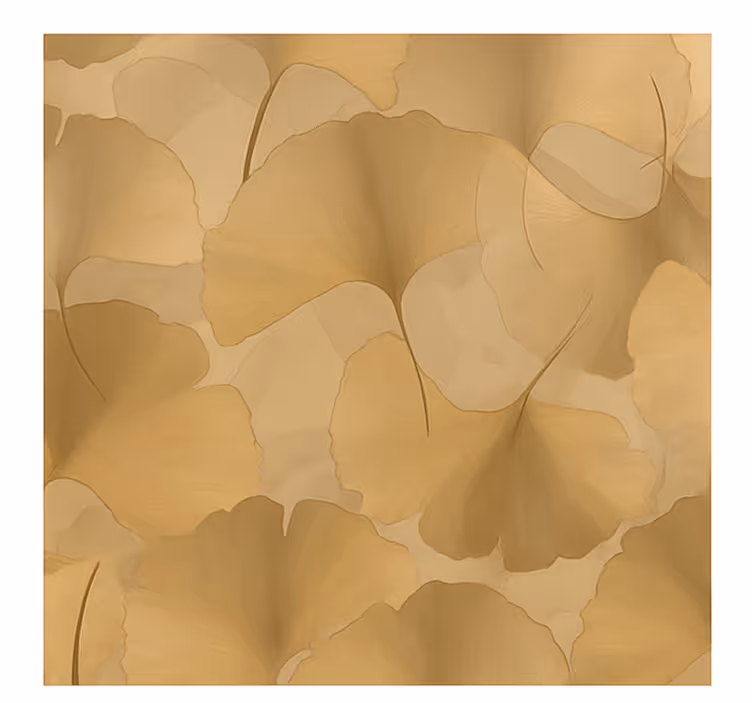 Tapisserie cuisine chevauchement du ginkgo doré - TenStickers