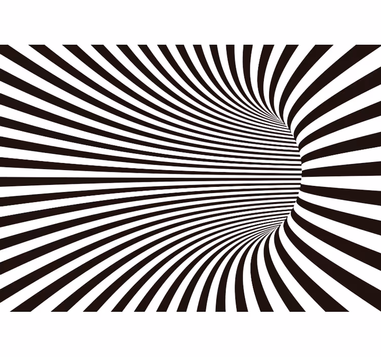 Papier peint 3d effet tunnel noir et blanc - TenStickers