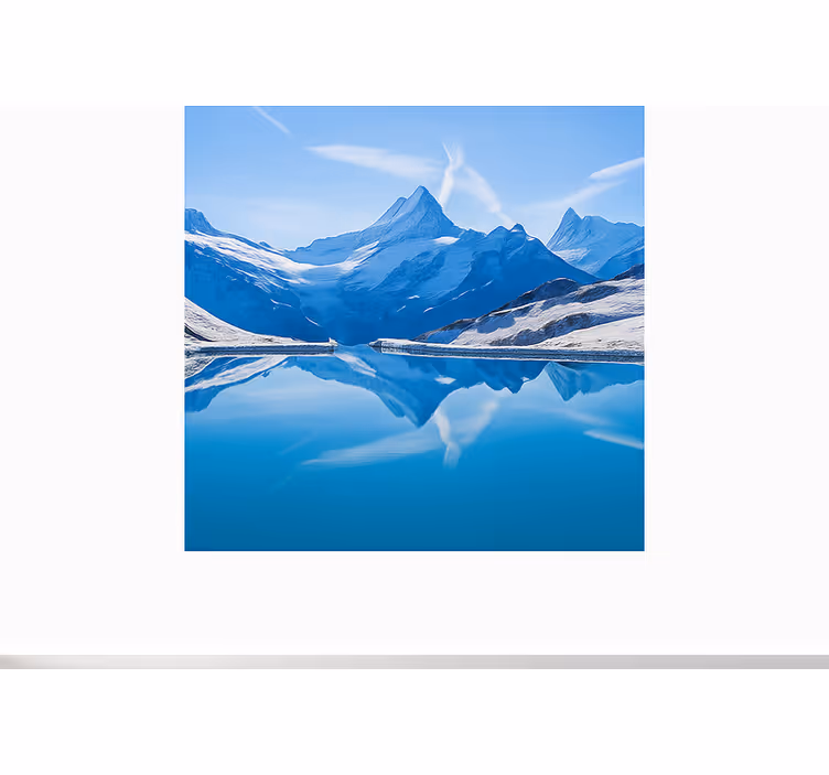 Tapisserie montagne reflets du lac bachalp - TenStickers