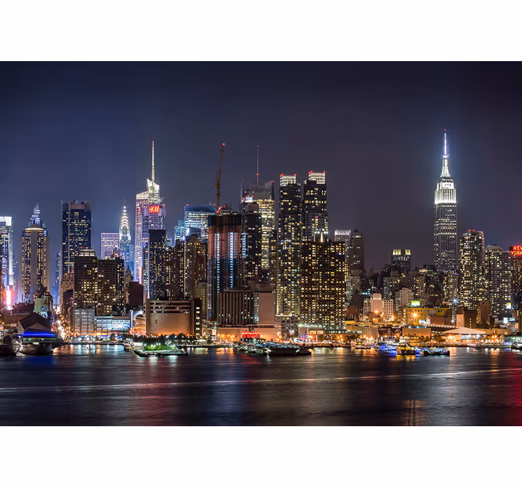 Tapisserie new york nuit urbaine - TenStickers