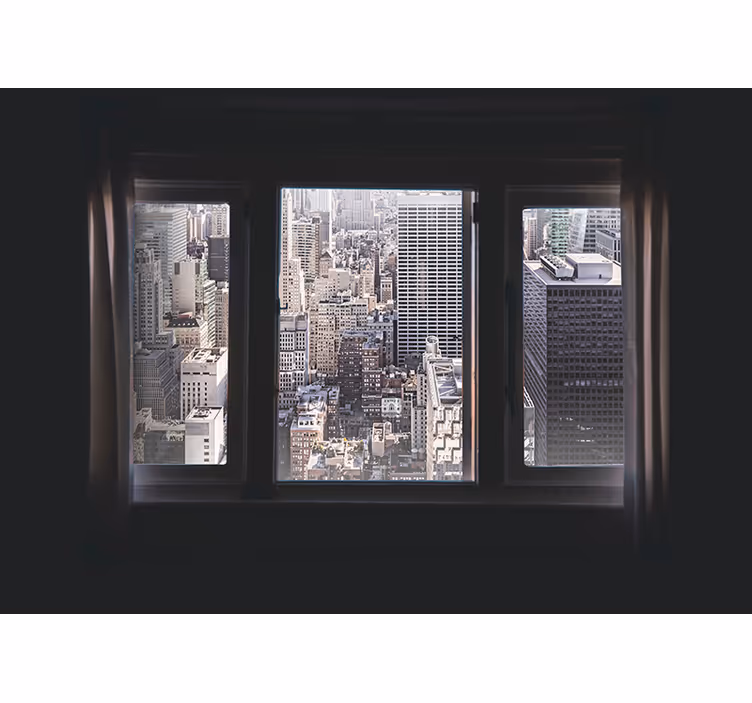 Tapisserie new york vue sur la fenêtre urbaine - TenStickers