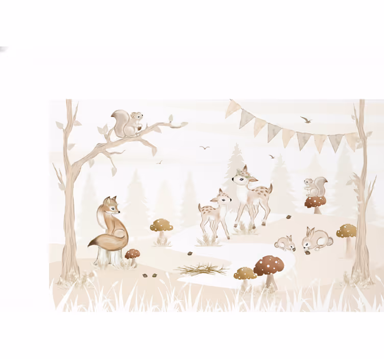 Papier peint forêt pour une chambre d'enfant féerique - TenStickers