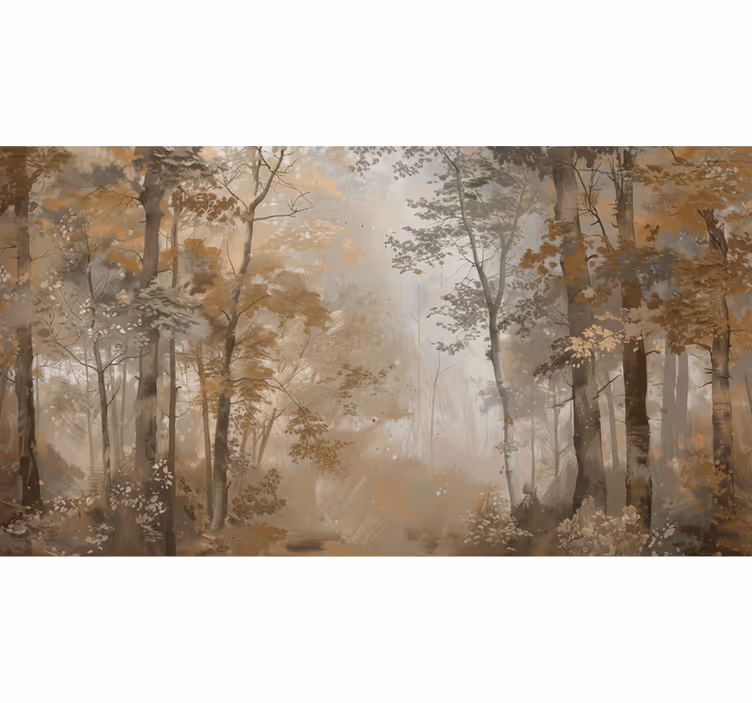 Papier peint forêt bosquet d'automne ambre - TenStickers