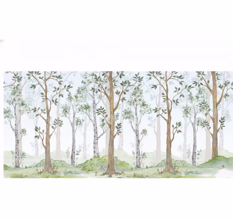 Papier peint forêt brise bois pastel - TenStickers