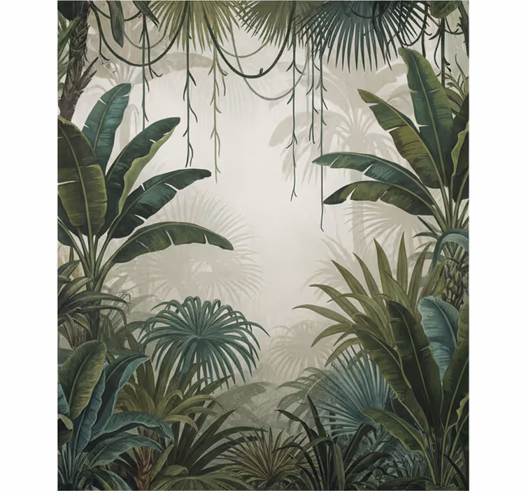 Papier peint forêt retraite jungle rétro - TenStickers