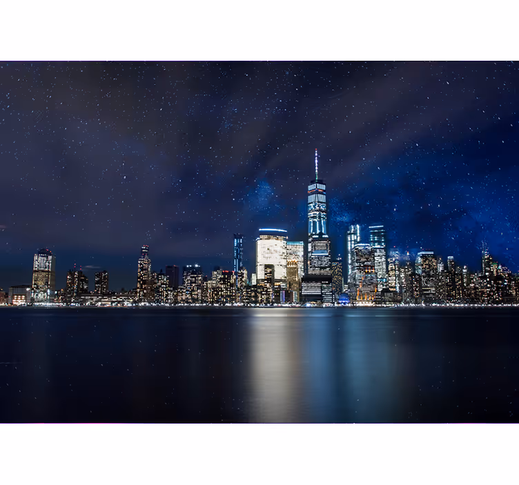 Tapisserie new york paysage nocturne métropolitain - TenStickers